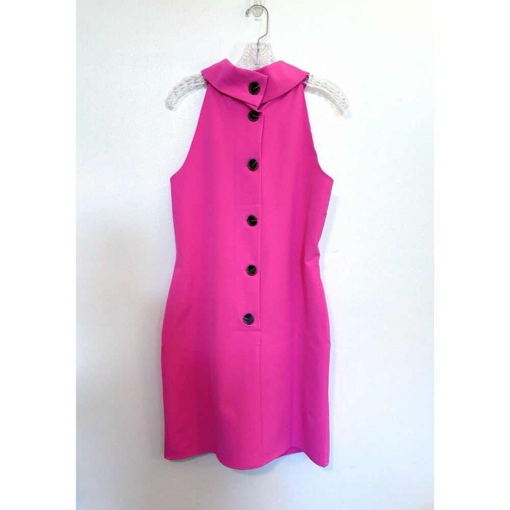 STS Sail to Sable Neon Pink Button Back Sleeveless Dress Size Medium - Picture 3 of 5
